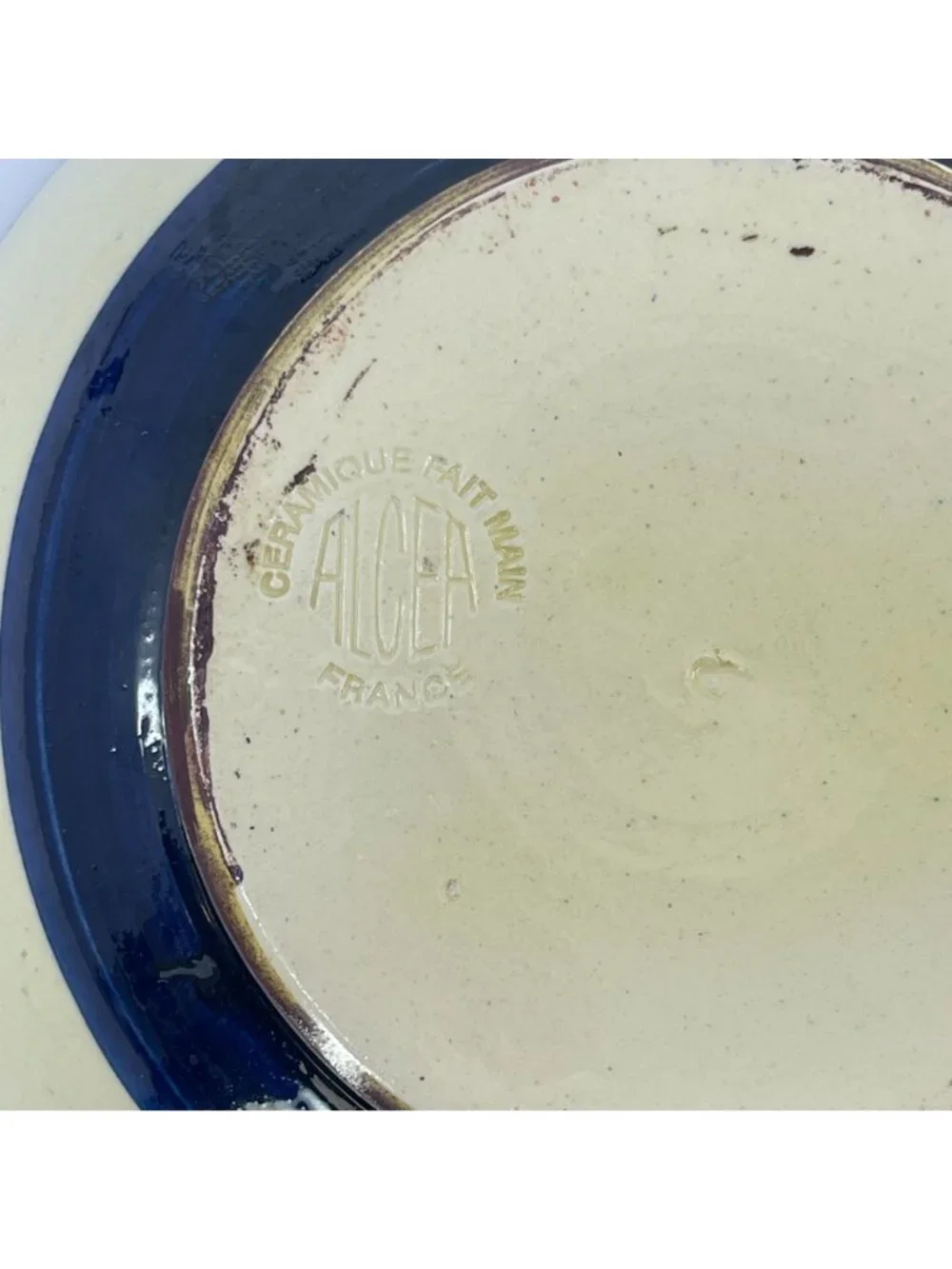 vintage handmade earthenware bowls fig design alcea pottery france set of 2